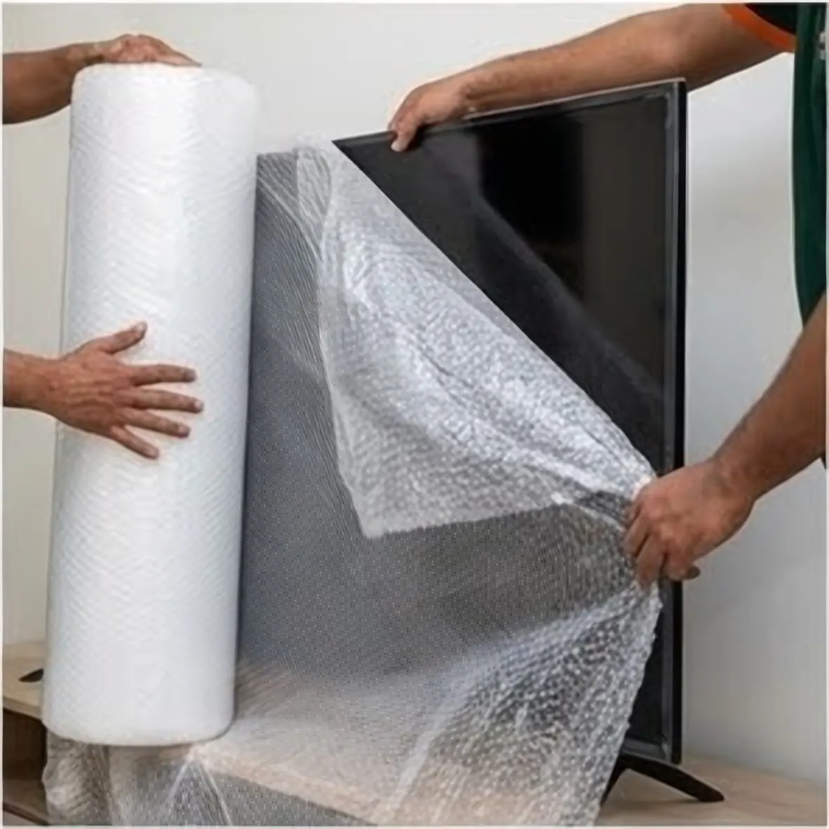 TV wrapped in bubble wrap
