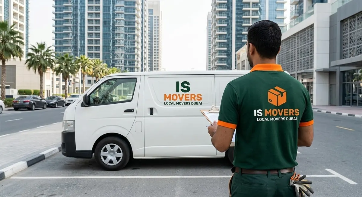 ISMovers team checking the van